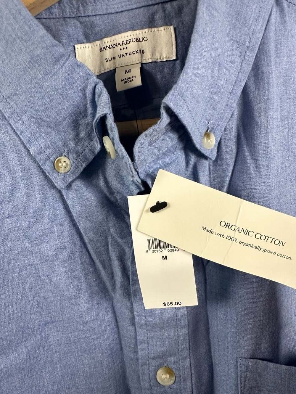 Men’s Banana Republic Slim Untucked Shirt Size M Blue Thistle